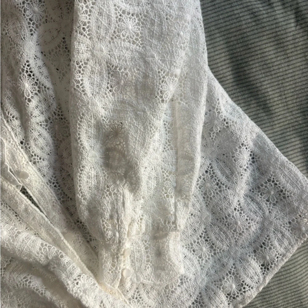 Sezane Ecru Lace Blouse  + Sezane Line Bag - Picture 4 of 8